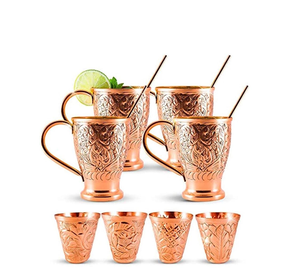 Tazas de Cobre 100% Sostenibles para Cerveza de Jengibre y Moscow Mule, Uso en Campamentos, Exportador de la India - Product Image 4