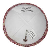 Kippah Kustom Warna Solid Sederhana Katun Rami Leher Bulat Topi Yahudi Mode Topi Etnik