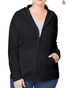 Plus Size Comfort Soft Eco Smart Fleece Full-Zip Womens Hoodie Crop Top Hoodies <b>Coat</b> Factory Whole Sale Stock Available - Product Image 1