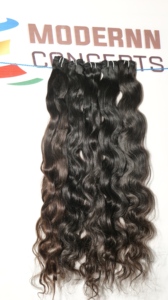 Extensiones de cabello humano de templo indio, sin procesar, sin procesar, virgen, natural, sin enredos, alineado con cutícula Bodywave - Product Image 2