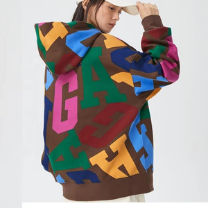 Sweat-shirt à capuche unisexe imprimé sur tout l'hiver avec col à capuche et logo sur le devant pour hommes et femmes - Product Image 3