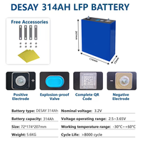 Stock UE -- Livraison DDP - Boîtier de batterie LiFePO4 DESAY 314Ah+DIY 16KWH avec BMS JK-PB2A16S20P, écran LCD 4,3 pouces, tous les accessoires