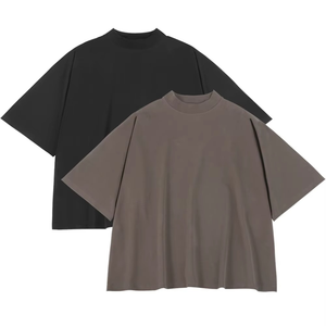 เสื้อยืดผ้าฝ้ายแบบสตรีทแวร์ไซส์ใหญ่พิเศษเสื้อยืดทรงหลวม - Product Image 1