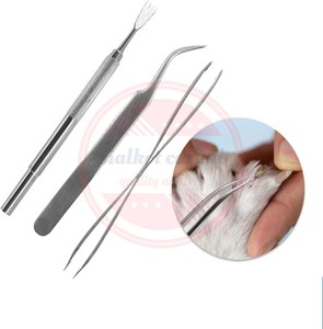 Kit de herramientas para eliminar garrapatas de 3 piezas, pinzas de acero inoxidable para mascotas, perros y gatos, herramientas profesionales de aseo para mascotas de uso diario - Product Image 2