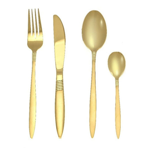 Vente en gros d'argenterie de mariage en acier inoxydable plaquée argent couteau fourchette cuillère couverts couverts en métal pour restaurants - Product Image 4