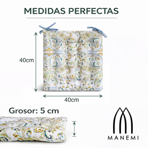 Cojines para Silla de Interior/Exterior Acolchados Repelentes al Agua de 40x40x5 cm con Correas de Sujeción, Fáciles de Limpiar, con Soporte Lumbar - Product Image 3