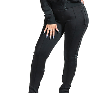 Trajes de chándal estampados transpirables de alta calidad Unisex trajes de chándal de talla grande con cremallera de cuarto de invierno en negro de Hermandad-OEM/ODM al por mayor - Product Image 5