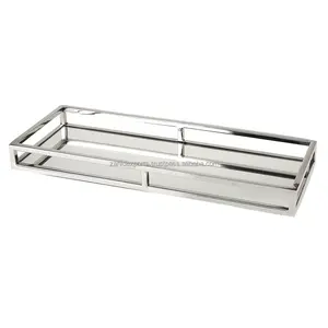 ถาดโลหะอเนกประสงค์ทำมือ 100% ดีไซน์โปรเจคชั่นสุดหรู สไตล์โมเดิร์นโบราณ ผิวสัมผัสแบบตอกลาย รูปทรงสี่เหลี่ยมผืนผ้า ของตกแต่งคริสต์มาส - Product Image 2