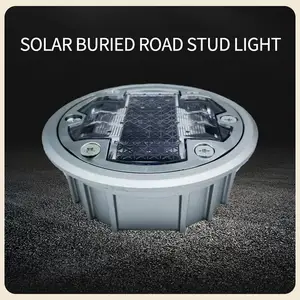 Pin LED-Solarzelle 360-Grad gehärtetes Glas Kunststoff verdrahtet oval grün Garten Katze-Augen-Marker blinkendes Solar-LED-Straßenstollenlicht