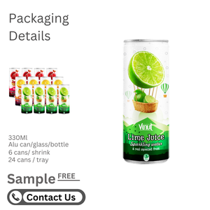 Sans ajouter de sucre 330ml d'eau gazeuse avec boisson au jus de citron vert-Échantillon gratuit-Marque privée OEM-Boissons gazeuses en gros - Product Image 5