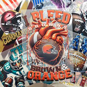 カスタムNFLチーム熱転写DTF転写デザイン、熱プレス対応、Tシャツ用スクリーン印刷プラスチゾル転写プリント - Product Image 1