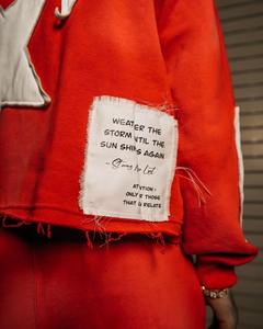 Custom Sweat Jogger Stacked Pants <b>Set</b> Tracksuits 2 <b>Pc</b> Sweatsuit Distressed Embroidery Hoodie and Flared Sweatpants <b>Sets</b> for Men - Product Image 3