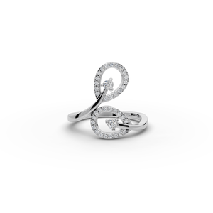 Double Loop Lab-Grown Diamond Ring Rose Gold and Gold Plated Fashionable Hip-Hop Style Inlay Setting Trendy Engagement Ring - Product Image 6