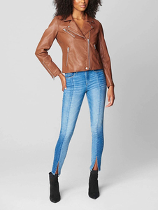 Tendencia personalizada mujer último diseño cálido chaqueta de cuero genuino chaqueta de cuero de manga larga para mujer 2025 tarifa al por mayor - Product Image 5