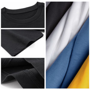 T-shirt classique unisexe 100% coton coupe régulière t-shirt à col rond Logo personnalisé grande taille vêtements pour hommes 220 grammes tissu teint uni - Product Image 5