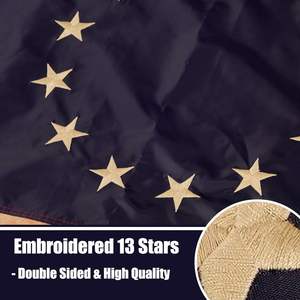 Bandera Americana Vintage Betsy Ross de USA TOP FLAGSINC, 3x5 pies, Poliéster Resistente, Tinte Té, 13 Estrellas, Aspecto Envejecido, para el 4 de Julio - Product Image 4