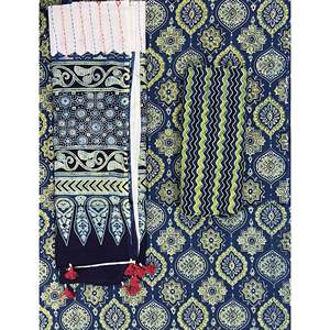 Conjunto de traje sin coser para mujer con dupatta artesanal, estampado a mano con bloques de barro, artesanía tradicional de artesanos indios. - Product Image 1