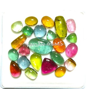 พลอยทรงหลังเบี้ยทัวร์มาลีนธรรมชาติหลากสีขนาดตามสั่งผ่านการรับรองจากบุคคลภายนอกสำหรับการทำเครื่องประดับ - Product Image 3