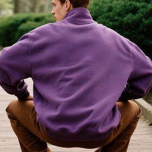 2026 Factory Custom <b>1</b>/<b>2</b> Zipper Stand Neck Vintage Men's Heavyweight <b>Sweatshirts</b> Heavyweight Oversize Casual Hoodies for Men's - Product Image 4