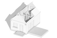 Maison préfabriquée en bois moderne et créative en forme de A - Mur isolé multicouche et plan d'étage personnalisable