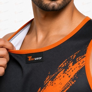 Débardeur de sport personnalisé pour hommes, sublimation, vente en gros, marque privée, veste d'entraînement athlétique, séchage rapide, respirant, polyester, musculation - Product Image 5