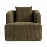 Fauteuil de salon moderne en velours côtelé, fauteuil d'appoint rembourré, canapé simple en tissu doux pour salon et chambre à coucher