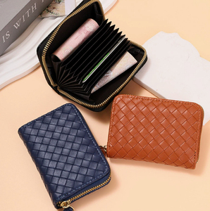Handmade Genuine Leather Zipper <b>Wallet</b> Geometric Pattern Short Unisex Daily Use Brown - Product Image 6