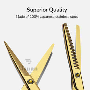 Tijeras de Entresacar Profesionales de Acero Inoxidable 4CR de Alta Calidad, para Diestros, No Plegables, con 32 Dientes y Mango Mediano - Product Image 2