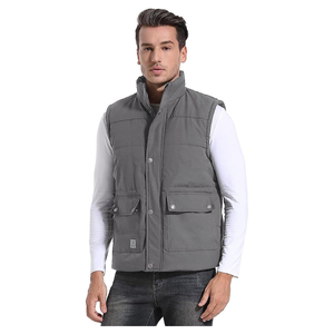 Flygo Classic Nylon Lightweight Unisex Winter Warm Outdoor Puffer Vest Men's Thick Fleece <b>Lined</b> Sleeveless Jacket Waistcoat - Product Image 1