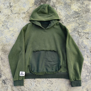 Sudadera con Capucha de Algodón 100% Lavado Vintage, Estilo Holgado, Personalizada, para Hombre, Gruesa, Desgastada, Decolorada por el Sol, Venta al Por Mayor de Fábrica OEM - Product Image 3
