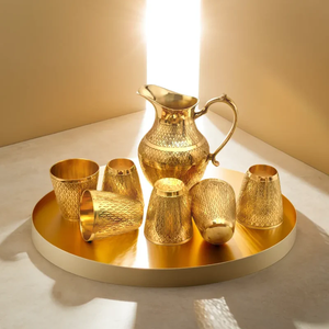 Distributeur d'eau en cuivre de qualité solide, design décoratif, hôtel, restaurant, design antique, métal, carafe en cuivre pur pour l'eau potable - Product Image 4