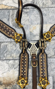 100% véritable cuir de vache argentin accessoires équestres personnalisés Western Horse Headstall et collier de poitrine - Product Image 6