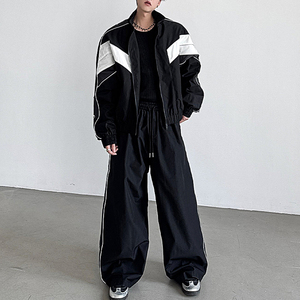 Pantalons de jogging personnalisés tendance, survêtements en nylon, fermeture éclair, jogging d'entraînement pour hommes, survêtement en nylon coupe-vent, survêtements en nylon pour hommes - Product Image 2