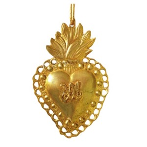 Adornos colgantes de Navidad Beige de Metal en forma de corazón accesorios de decoración colgantes de árbol de Navidad para el hogar X Mas fiesta de año nuevo - Product Image 4