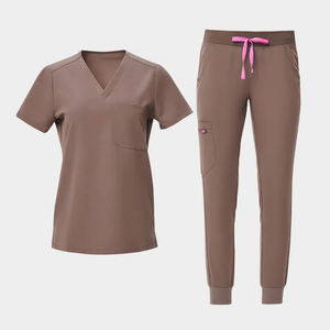 Ensemble de tenues médicales pour femmes : Blouse et pantalon extensibles, confortables pour les professionnelles, vente en gros OEM - Product Image 2