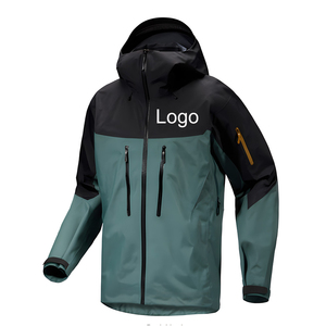 Chaqueta de esquí ligera de 3 capas con forro duro para hombre, logotipo personalizado, impermeable, transpirable, con capucha de alto rendimiento para exteriores - Product Image 1