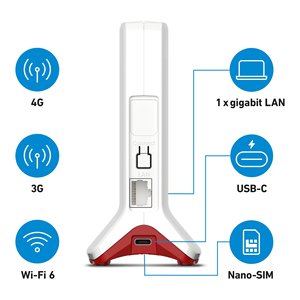 Routeur modem international à bande unique BOX 6825 en blanc et rouge, modèle 20003159 - Product Image 4
