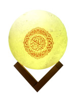 Lampu Bulan Digital 3D LED Warna-warni dengan Speaker Quran, Kontrol Aplikasi Sentuh, Radio FM, Rekaman Quran, 35 Qari, 28 Terjemahan