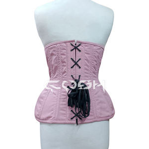 Corset amincissant en coton rose durable, sous-poitrine, avec armatures en acier |   Corset en coton rose durable - Product Image 6