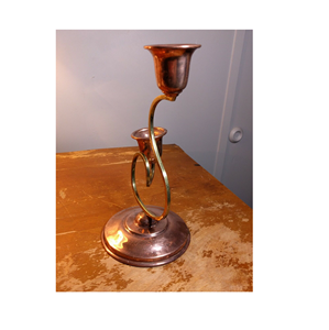 Portavelas de cobre 10 pulgadas de alto latón Israel candelabros hechos a mano con pieza de diseño a la venta - Product Image 6