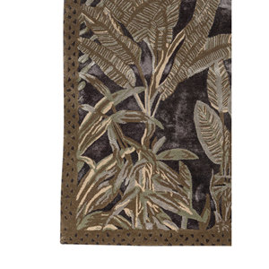 Alfombra Aurelia Verde Hecha a Mano de Lana y Viscosa, 10 mm de Grosor, Tra-15190 (Cs-01), Diseño Abstracto a Rayas para el Hogar y el Pasillo - Product Image 4