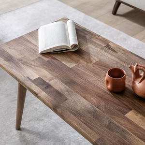 Mesa de Centro de Nogal, Estilo Moderno de Mediados de Siglo, Mesa de Centro Rectangular de Madera de Nogal Maciza, Muebles de Sala de Estar, Estilo Retro - Product Image 1