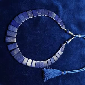 Collier de haute qualité fait à la main en pierre précieuse lapis-lazuli et pierre naturelle, collier druzy lapis-lazuli pour soirée, pierre précieuse bleue en vrac - Product Image 6