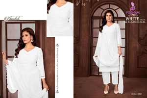 Latest Style Indian Look Pure Rayon Chikankari <b>Kurti</b> With Cotton Slub Pant & Nazneen Dupatta for Girls Wholesale by Export - Product Image 4