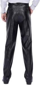 Nouveauté Pantalon en cuir véritable pour homme 100% cuir véritable Logo personnalisé Streetwear Extérieur Élégant Couleur noire Respirant Pantalon en cuir de cow-boy - Product Image 2