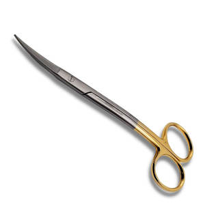 Tijeras de precisión de carburo de tungsteno chapadas en oro doblemente curvadas ultraduraderas para uso veterinario dental quirúrgico potencia manual - Product Image 5