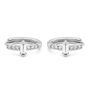 Pendientes de Aro Zarkan Clásicos en Oro de 14K y Oro Rosa de 18K con Circonita y Perla, Diseño Geométrico y Patrón de Tornillo, Chapados en Oro - Product Image 2