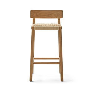 Taburete de Bar Comercial para Interiores y Exteriores con Asiento de Ratán Tejido y Estructura Resistente para Proyectos de Restaurantes, Cafés y Bares - Product Image 2