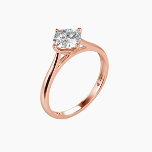 <b>Cushion</b> Cut Solitaire Engagement <b>Ring</b> For Women - Product Image 2
