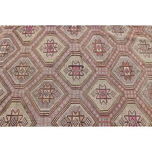 4.6x11.5 ft Rug, Vintage Turkish Rug, <b>Brown</b> Green Bordered <b>Wool</b> Rug - Product Image 5